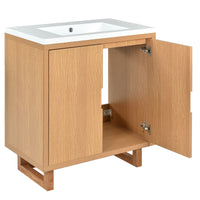 30" Bathroom vanity Set with Sink, Combo Cabinet, Bathroom Storage Cabinet, Solid Wood Frame