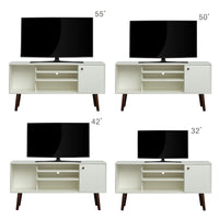 TV Stand Use in Living Room Furniture with 1 storage and 2 shelves Cabinet, high quality particle board,White