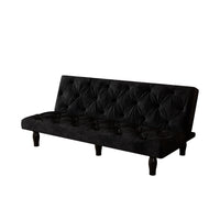 2534B Sofa converts into sofa bed 66" black velvet sofa bed suitable for family living room, apartment, bedroom