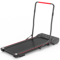 Under Desk Walking Pad Treadmill Foldable with Handlebar Remote Controll, 300 LB Capacity