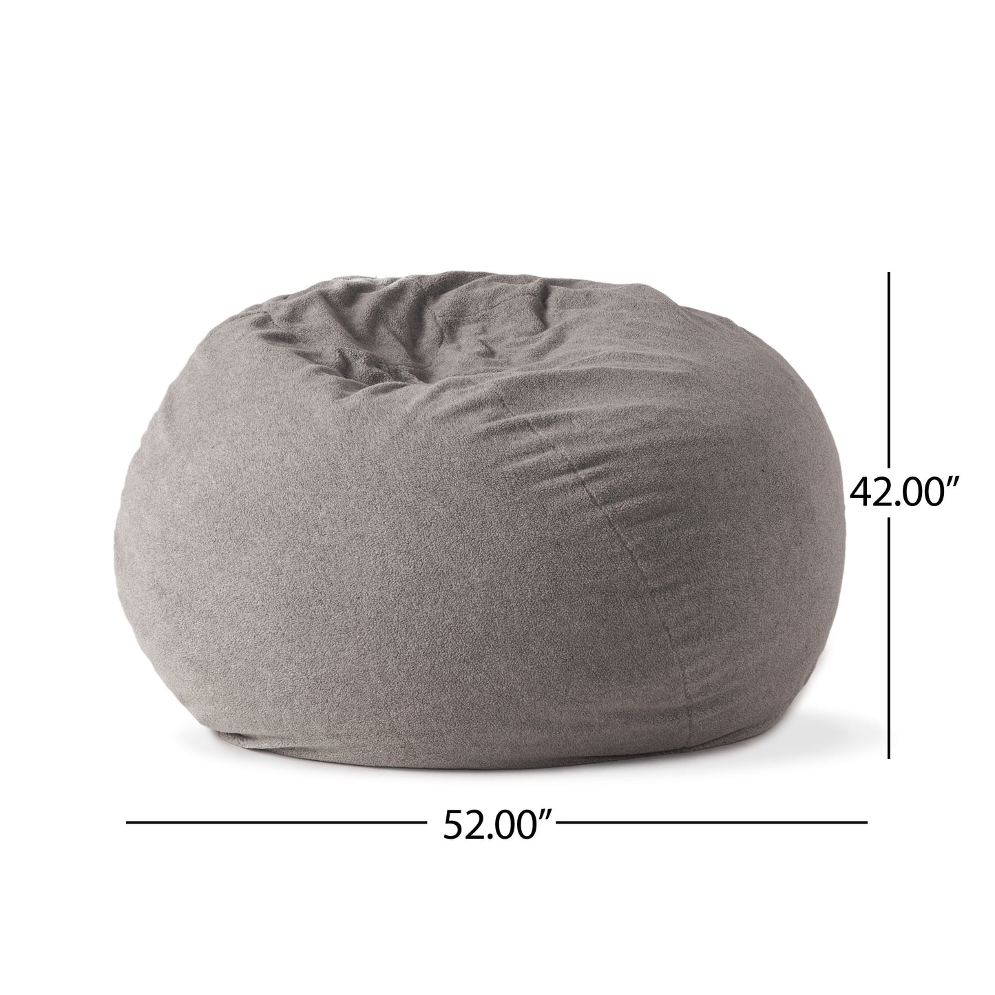 Mead Shearling 5 Ft. Bean Bag, Gray