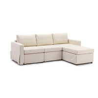 3 Seat Module Sectional Sofa Couch With 1 Ottoman,Seat Cushion and Back Cushion Removable and Washable,Cream