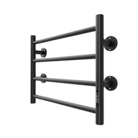 Electric Heated Towel Warmer 4 Bars for Bathroom, Stainless Steel Wall Mounted Heated Towel Drying Rack Black