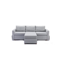 3 Seat Module Sectional Sofa Couch With 1 Ottoman,Seat Cushion and Back Cushion Removable and Washable,Light Grey