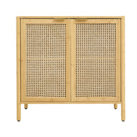 Bamboo 2 door cabinet, Set of 2, Buffet Sideboard Storage Cabinet, Buffet Server Console Table, Accent Cabinet, for Dining Room, Living Room, Kitchen, Hallway