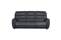 Chris 3 Seater Sofa and Double Recliner set Black/Grey