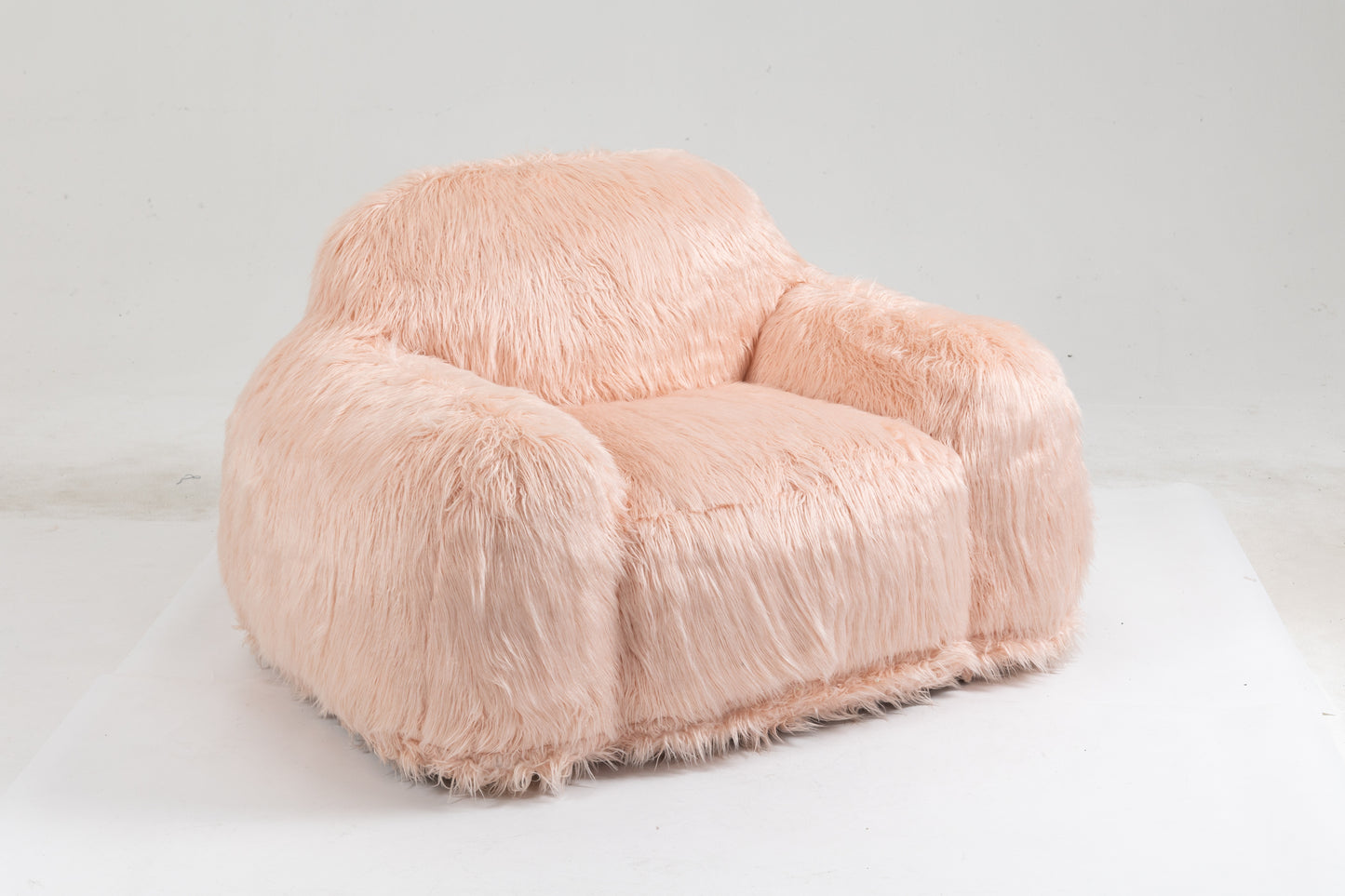 Bean bag chair lazy long hair sofa bean bag chair adult, teen high density foam filled modern focus chair comfortable living room, bedroom chair