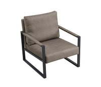 Fiber cloth armchair Metal frame upholstered back and cushion sofa chair living room (light fiber cloth + metal + foam)