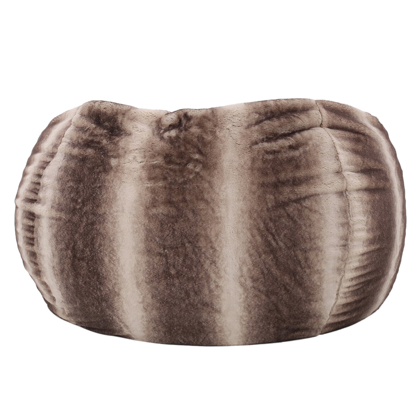 Faraz Modern Glam Faux Fur 3 Foot Bean Bag, Oak Brown