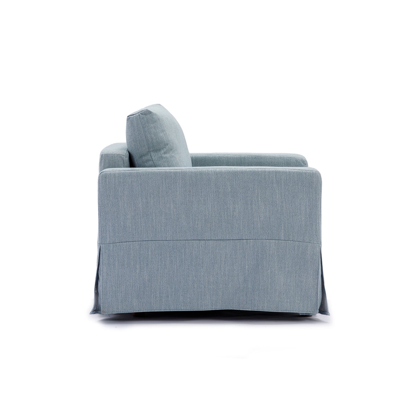 2 Seat Module Sectional Sofa Couch With 1 Ottoman,Seat Cushion and Back Cushion Removable and Washable,Light Blue