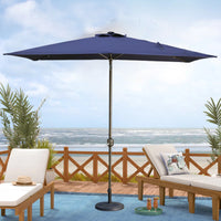 10ft Patio Umbrella with Solar Lights - 30 LED Rectangular Tilt Umbrella Aluminum Pole