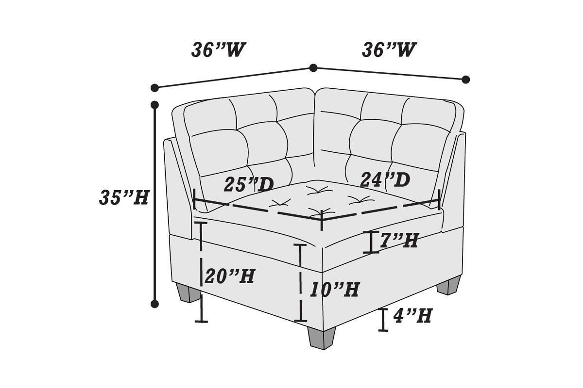 Living Room Furniture Dark Brown Modular Sofa Set 8pc Set Breathable Leatherette Tufted Couch 4x Corner Wedge 3x Armless Chairs and 1x Ottoman