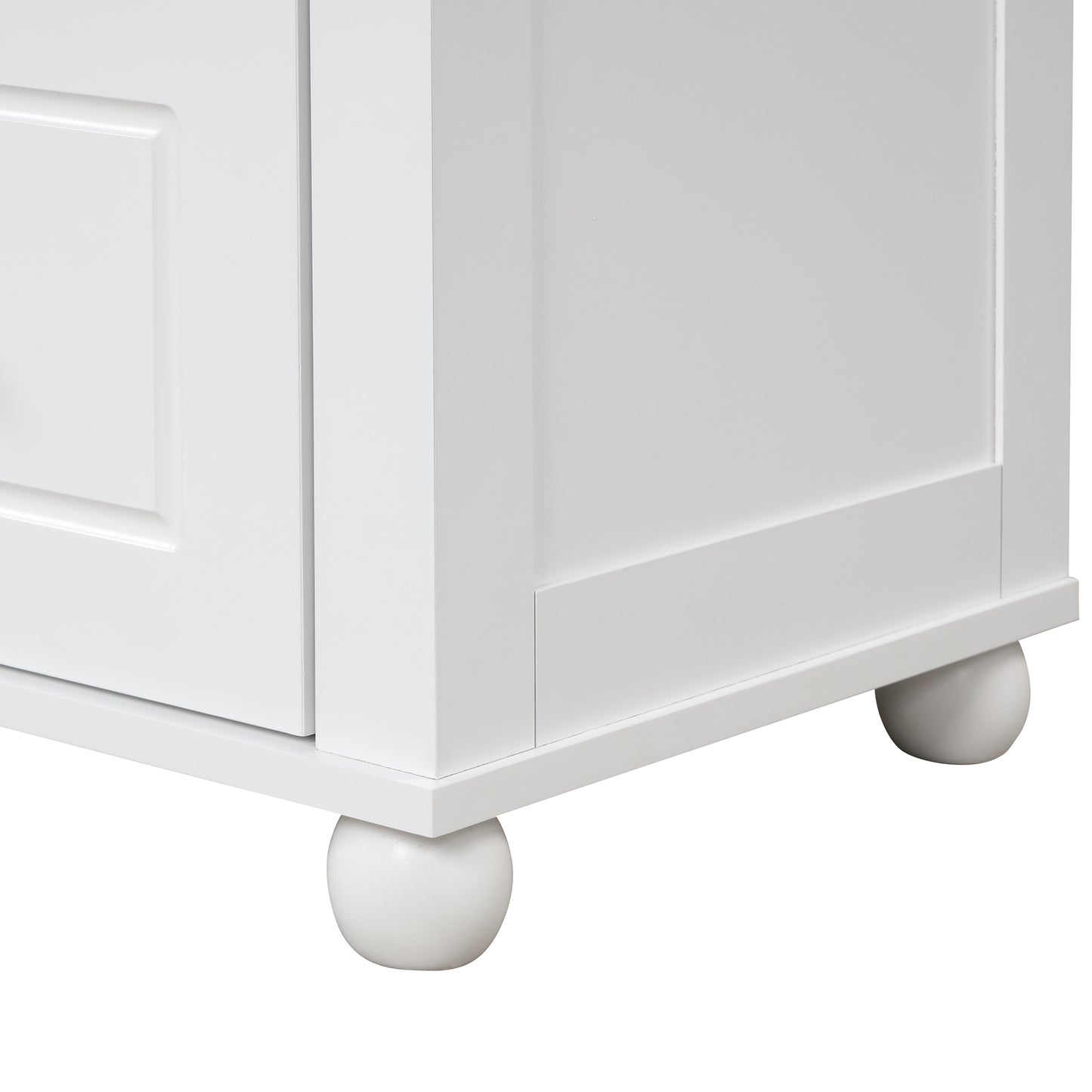 Tall Bathroom Storage Cabinet, Freestanding Storage Cabinet with Two Drawers and Adjustable Shelf, MDF Board with Painted Finish, White