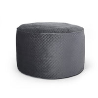 Arnside Glam 4 Foot Velvet Quilt Patterned Beanbag, Charcoal