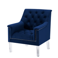 Living Room CHAIR Navy Blue Velvet