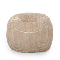 Blalock Faux Fur 5 ft. Winter Bean Bag, Snow White and Beige