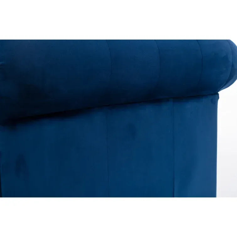 71.5In Velvet Rolled Arm Chesterfield Sofa