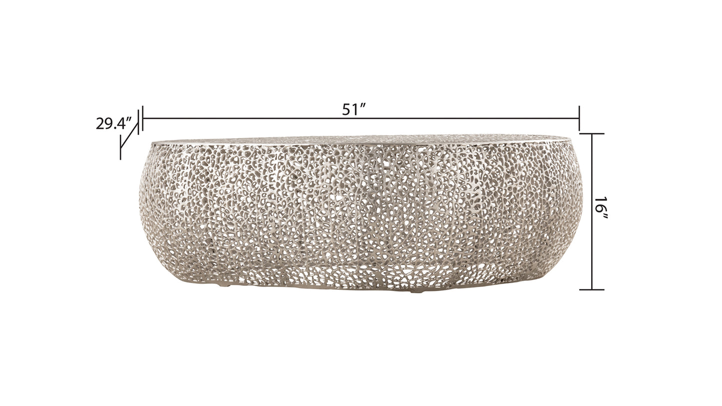 T3601-50 Oval Coffee Table Silver