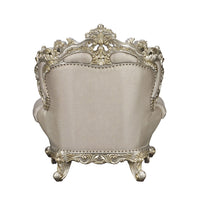 ACME Danae CHAIR W/2 PILLOWS Fabric, Champagne & Gold Finish LV01195