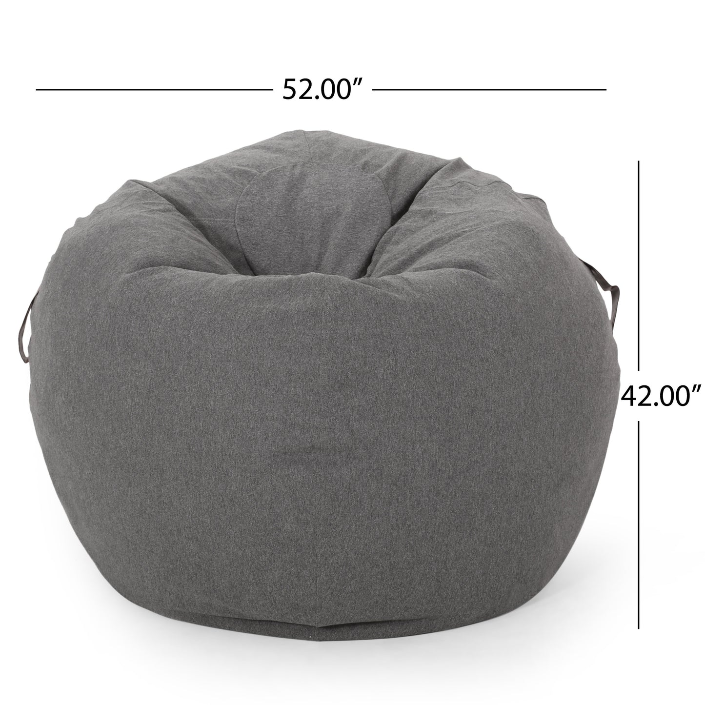 Avera Contemporary 5 Foot Bean Bag with Vinyl Straps, Dark Gray and Autumn Tan