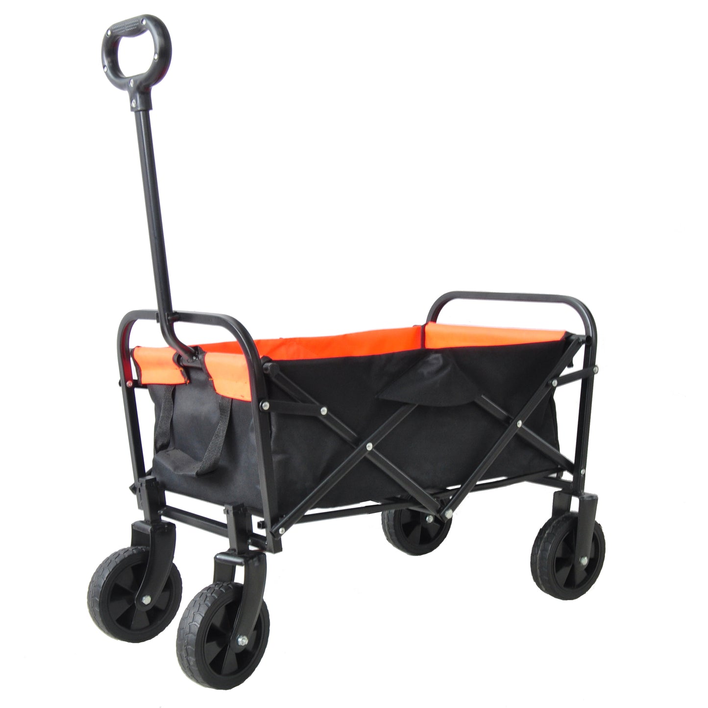 Folding Wagon Garden Shopping Beach Cart （black+yellow）