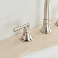 J-Spout 8 in. Widespread 2-Handle Bathroom Sink Faucet in Brushed Nickel