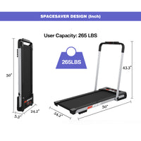 2 in 1 Under Desk Treadmill - 3.5 HP Folding Treadmill for Home, Installation-Free Foldable Treadmill Compact Electric Running Machine, Remote Control & LED Display Walking Running Jogging