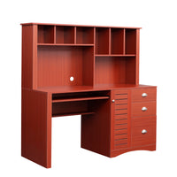 Home Office Computer Desk with Hutch,Teak