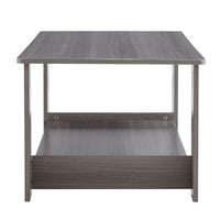 A modern and practical gray textured coffee table,tea table.Double layered coffee table made of MDF material,. Suitable for living room,bedroom and study room. 43.3"*21.6"*16.5"   CT-16