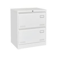 Filing Cabinet Lateral File Cabinet 2 Drawer, White Filing Cabinets with Lock, Locking Metal File Cabinets Three Drawer Office Cabinet for Legal/Letter/A4/F4 Home Offic