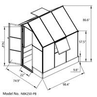 Polycarbonate Greenhouse,6'x 8' Heavy Duty Walk-in Plant Garden Greenhouse for Backyard/Outdoor Use