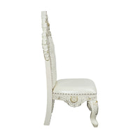 ACME Adara SIDE CHAIR (SET-2) Pearl White PU & Antique White Finish DN01230