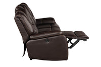 Hong Kong 2 Piece Power Reclining Sofa Set made with Faux Leather in Brown