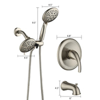 Classic High Pressure Single Handle 7 Function Rain shower Head with Handheld Shower with Tup Spout