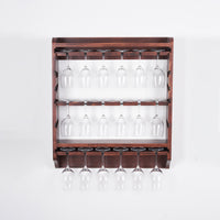 18 bottle wall wine rack/wine rack with glass holder/PINE/Solid wood /Home wine rack//Living room wine rack