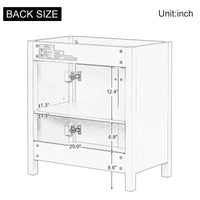 30" Bathroom Vanity without Sink Top, Cabinet Base Only, Bathroom Storage Cabinet with Two Doors and Adjustable Shelf, Blue