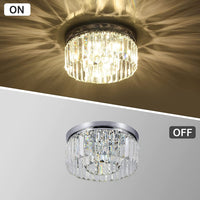 Modern Small Crystal Flush Mount Light with 6 Lights