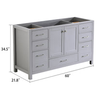 Bathroom Vanity Base Cabinet only, Single Bath Vanity in Gray, Bathroom Storage with Soft Close Doors and Drawers