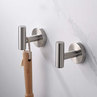 Bathroom Towel Hook, Shower Hook Wall Mounted SUS 304 Stainless Steel, Modern Hand Towel Hook Brushed Nickel, Robe Coat Clothes Hook Round for Kitchen Garage Hotel,2 Pack