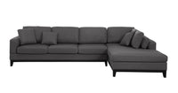 Redford Dark Gray Linen Fabric Sectional Sofa with Right Facing Chaise