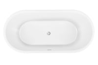 59" Acrylic Alcove Freestanding Soaking White Bathtub Oval-shaped