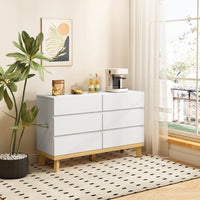 47.24"6-Drawers MDF Storage Cabinet,for Bedroom,Living Room,Dining Room,Hallways,White