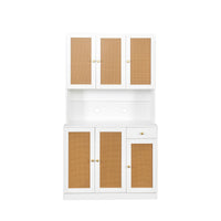 70.87" Tall Wardrobe& Kitchen Cabinet, with 6-Doors, 1-Open Shelves and 1-Drawer for bedroom,White