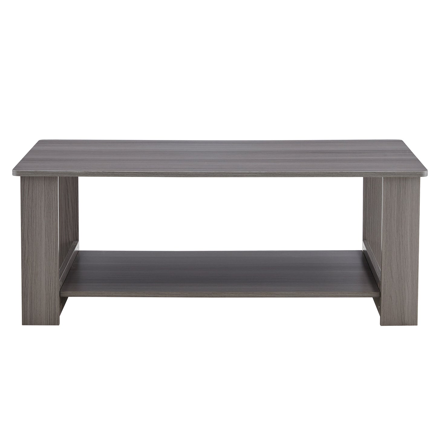 A modern and practical gray textured coffee table,tea table.Double layered coffee table made of MDF material,. Suitable for living room,bedroom and study room. 43.3"*21.6"*16.5"   CT-16