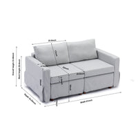 2 Seat Module Sectional Sofa Couch With 2 Ottoman,Seat Cushion and Back Cushion Removable and Washable,Light Grey