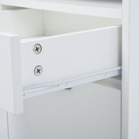 HOMCOM Mobile Storage Cabinet Organizer with Drawer and Cabinet, Printer Stand with Castors, White