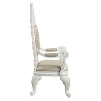 ACME Vanaheim Arm Chair (Set-2), Beige PU & Antique White Finish DN00680