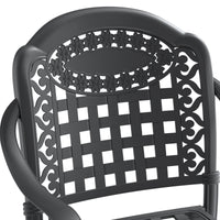 7-Piece Set Of Cast Aluminum Patio Furniture  With Black Frame and  Seat Cushions In Random Colors