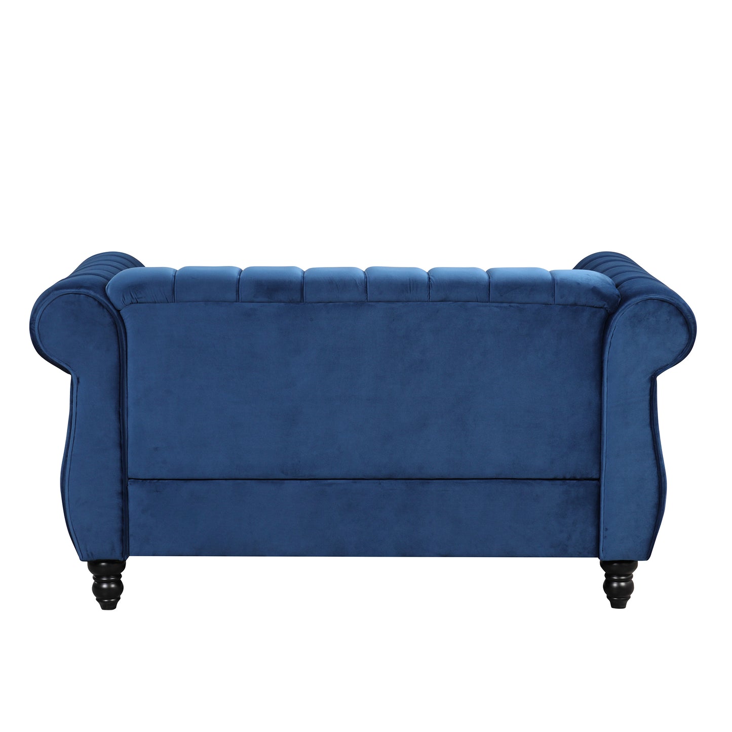 51" Modern Sofa Dutch Fluff Upholstered sofa with solid wood legs, buttoned tufted backrest,blue