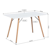 47.2"L x 27.6"W Rectangular Dining Table - white